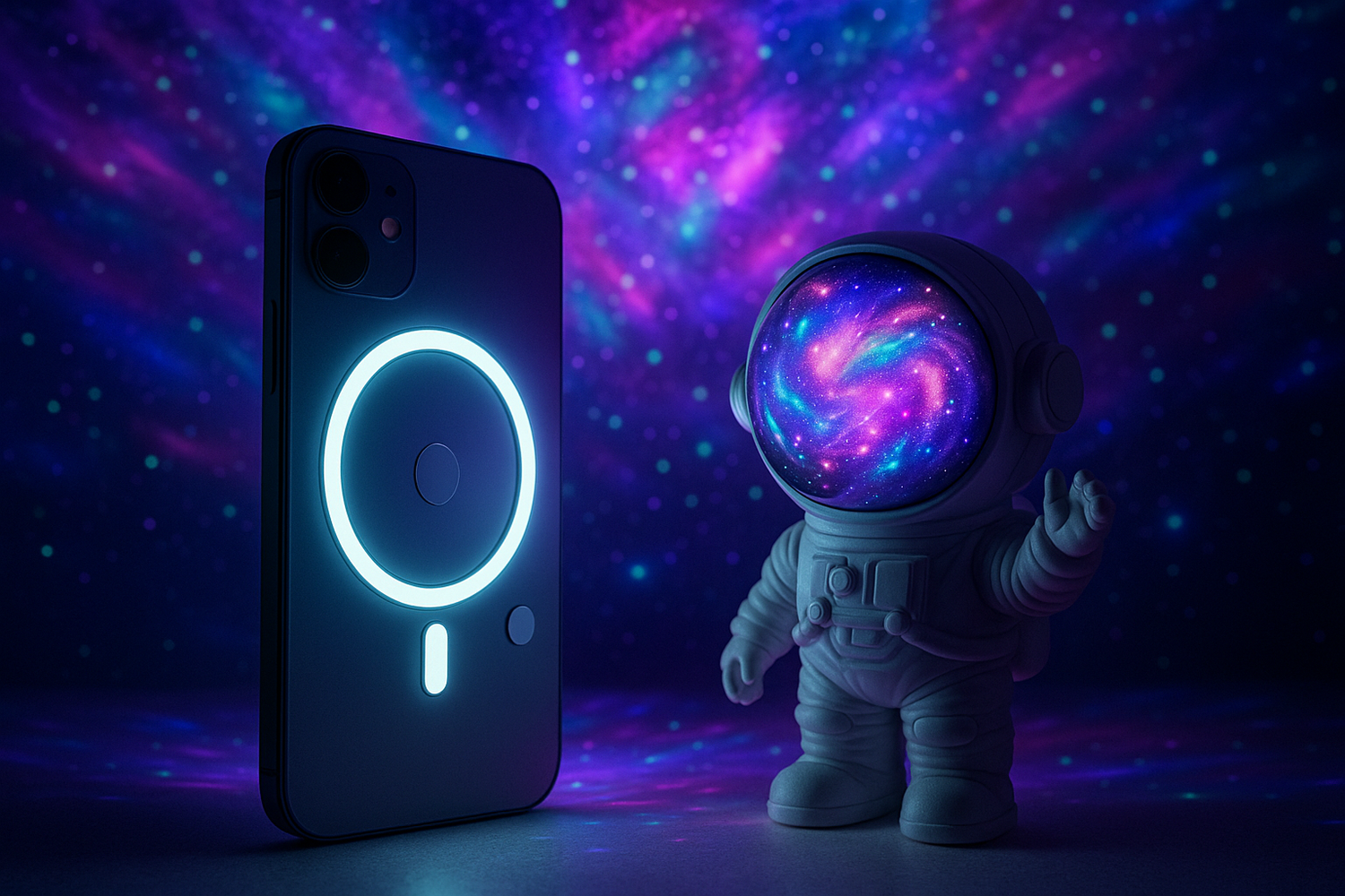 magnatic light phone and astrounat galaxy projector
